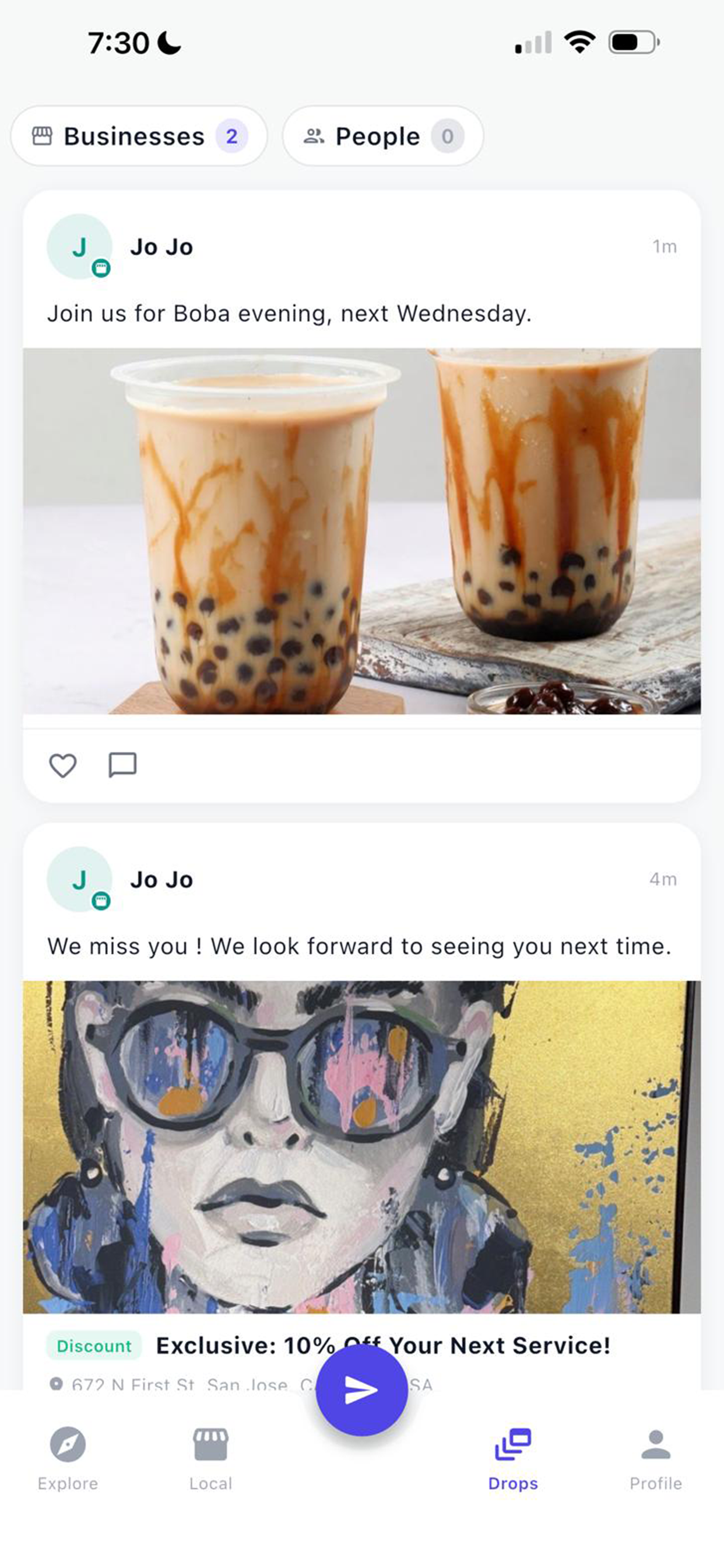 Blinko Drops — direct push to your customers