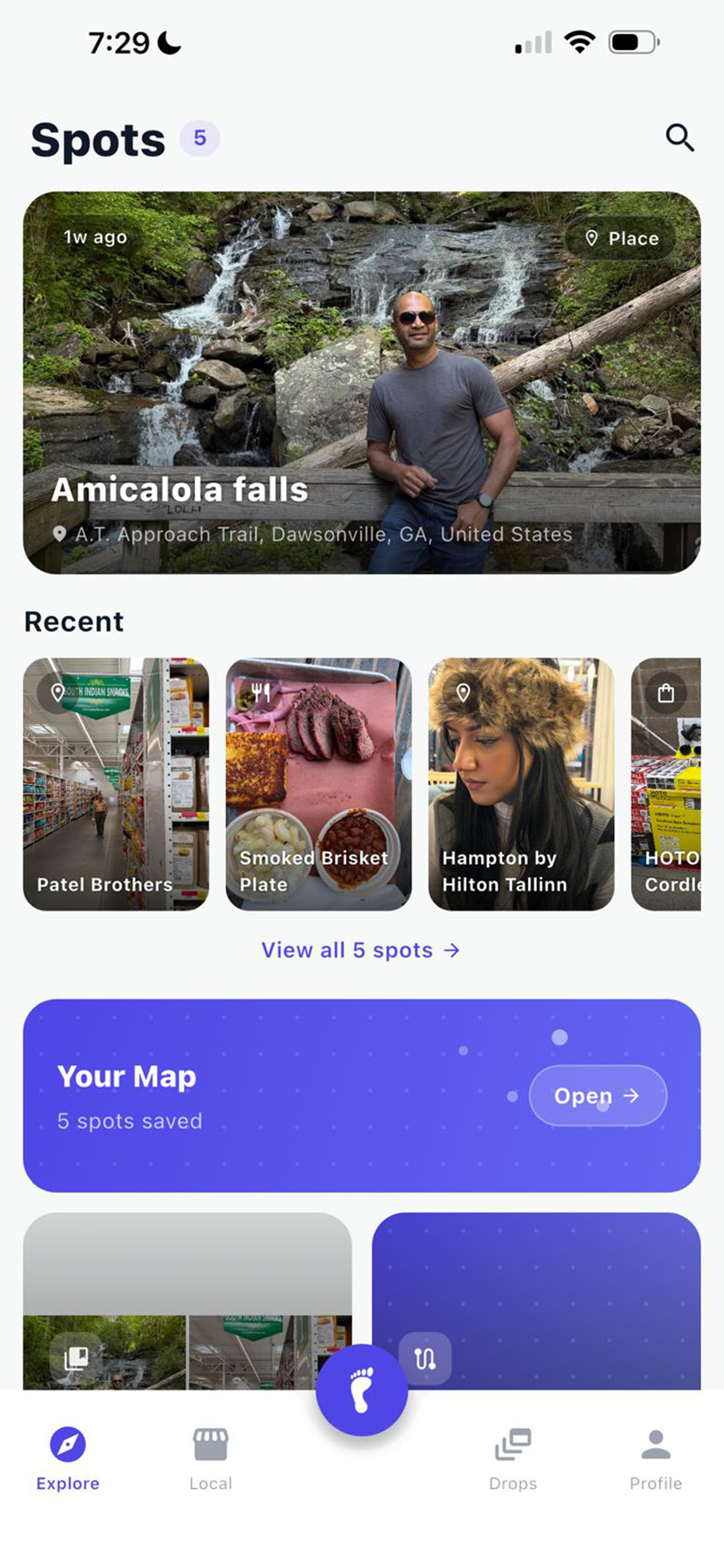 Blinko app — discover and save places